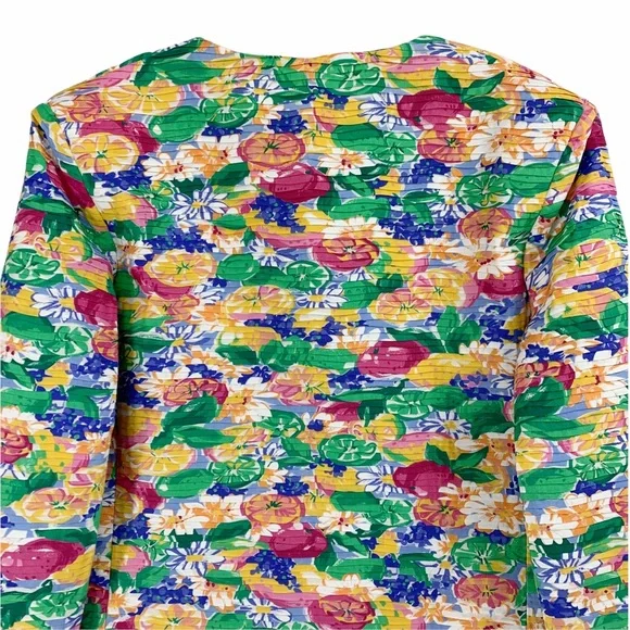 Vintage Margaret Smith Bright and Bold Floral Blazer, Made in the USA - Picture 7 of 12